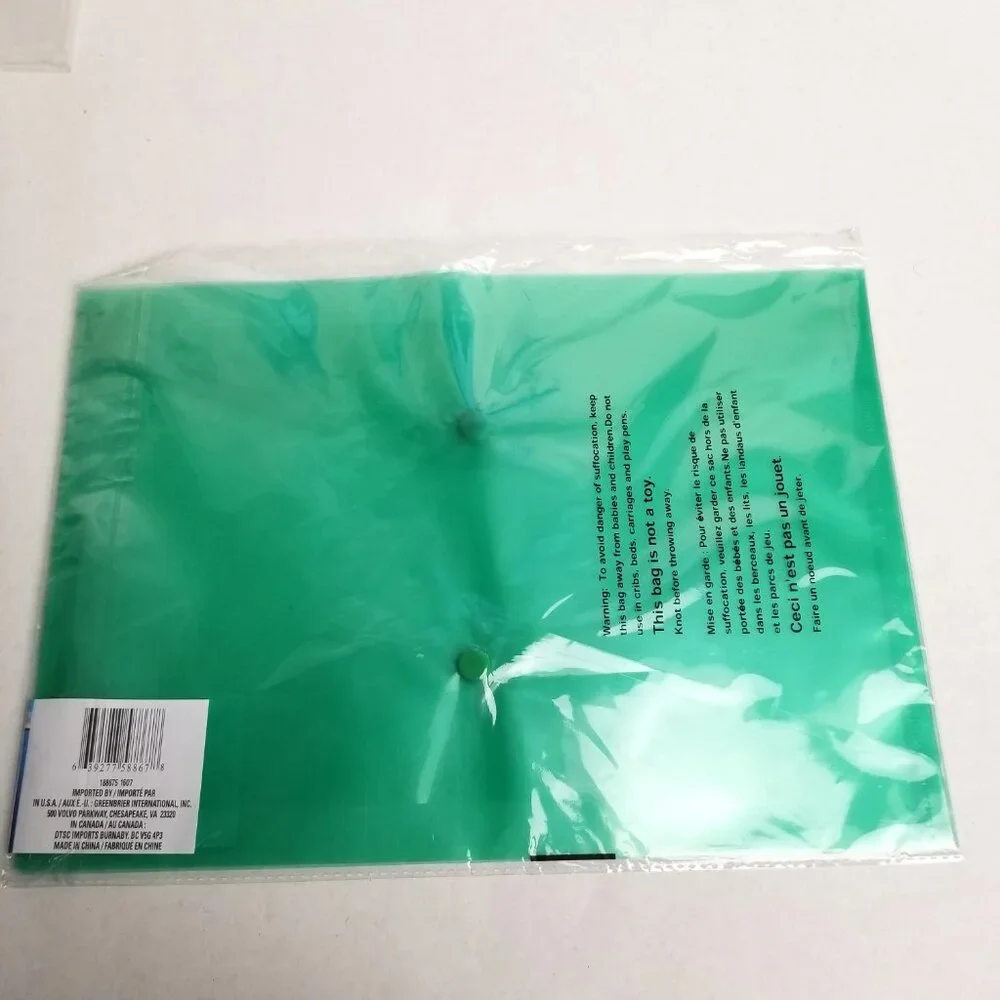 Plastic Document Wallets 12 Pack Button Closure Letter Office Organization